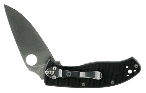 Spyderco C122GP Tenacious 3.39" Folding Drop Point Plain 8Cr13MoV SS Blade Black G10 Handle with Pocket Clip
