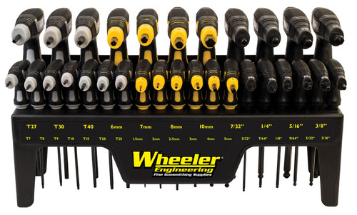 Wheeler 30-Piece P-Handle SAE/Metric Hex and Torx Driver Set, Black Rubber Handle