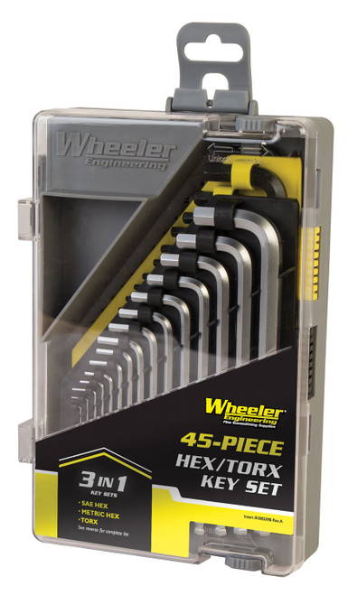 Wheeler 45-Piece SAE/Metric Hex and Torx Key Set, Silver Steel
