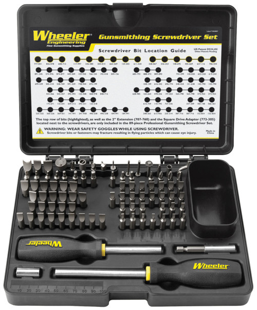 Wheeler 89-Piece Professional Gunsmithing Screwdriver Set, Black, Modern and Antique Firearm Bits