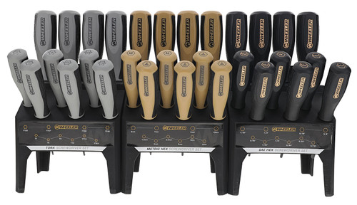 Wheeler 4002882 30-Piece Hex/Torx Benchtop Screwdriver Set, Rubber Handle