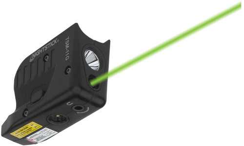 Nightstick TSM11G Subcompact Weapon-Mounted Light with Green Laser for Glock 42/43/43X/48 Black 150 Lumens