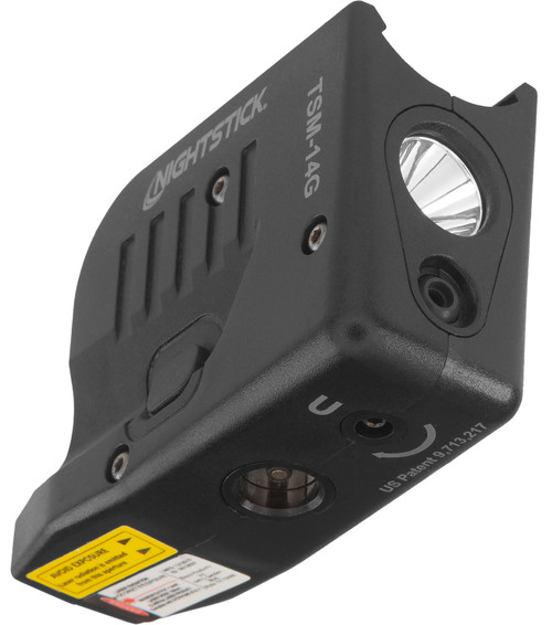 Nightstick TSM14G Subcompact Weapon-Mounted Light with Green Laser for Glock 43X MOS/48 MOS Black 150 Lumens