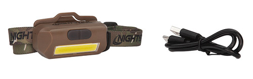 Nightstick USB-4510F Multi-Flood Headlamp Flat Dark Earth Camo Strap 250 Lumens Green/Red/White LED
