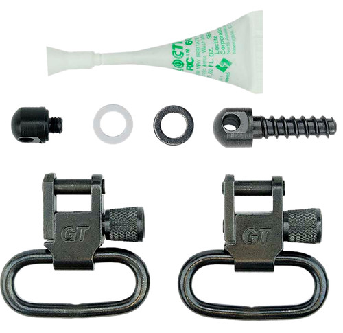 GrovTec GTSW31 Locking Shotgun Sling Swivel Set – 1" Black Oxide Steel, Fits Mossberg 500