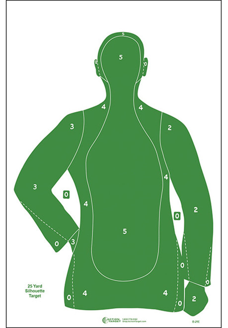 Action Target B21EGREEN100 Qualification Silhouette Paper Hanging Target 23x35 Green 100 Pack