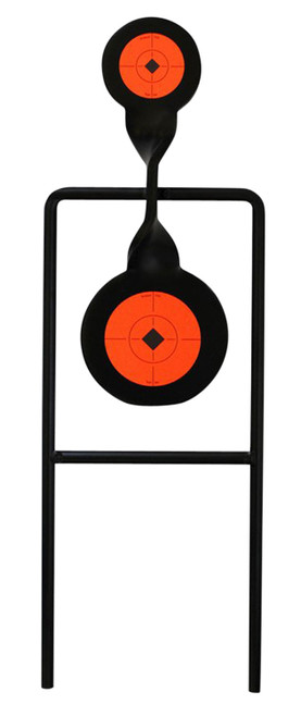 Birchwood Casey 46244 World of Targets Double Mag Centerfire Handgun Steel Spinner Target Black/Orange