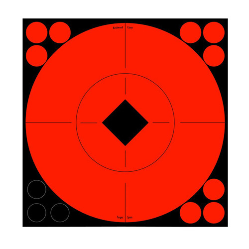 Birchwood Casey 33916 Target Spots Self-Adhesive 8-Inch Bullseye Paper Target Black/Red 8 Pack