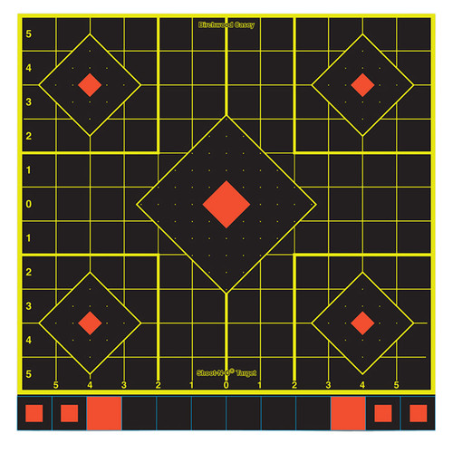 Birchwood Casey 34214 Shoot-N-C Reactive Self-Adhesive Paper Target Multi Color 12" 5-Diamond 12 Pack