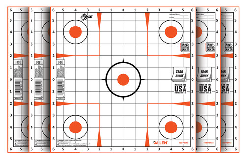 EZ-Aim 15333100 Self-Adhesive Sight-In Grid Paper Target, Orange/White, 12"x12", 100-Pack