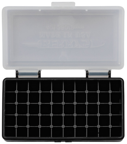 Berry's 71933 Ammo Box 9mm/380 ACP Clear/Black Polypropylene 50 Round