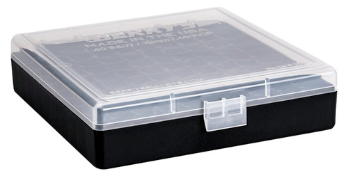 Berry's 16678 Ammo Box 40 S&W/45 ACP Clear/Black Polypropylene 100 Round