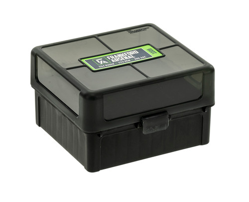 Frankford Arsenal 1083799 Hinge-Top Ammo Box 204/223Cal/300WinMag Black Polymer 100 Round