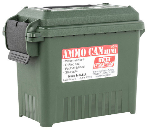 MTM Case-Gard AC1511 Mini Ammo Can Multi-Caliber Forest Green Polypropylene O-Ring Sealed
