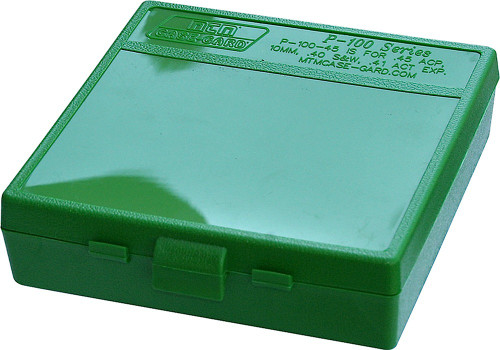 MTM Case-Gard P1004510 Flip-Top Ammo Box 100rd Multi Caliber Green Polypropylene