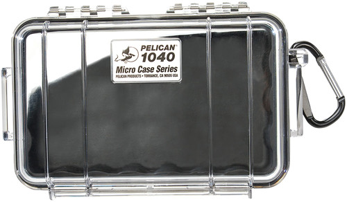 Pelican 1040025100 Micro Case Black/Clear Polycarbonate 7.50" Crushproof Watertight