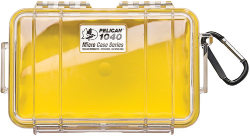 Pelican 1040027100 Micro Case Yellow/Clear Polycarbonate 7.50" Crushproof Watertight