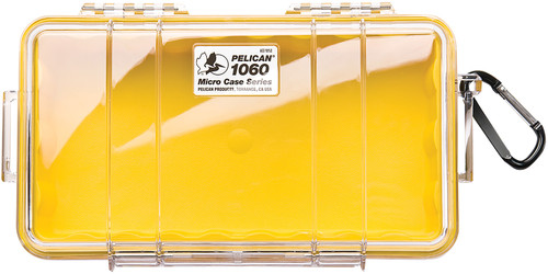 Pelican 1060027100 Micro Case Yellow/Clear Polycarbonate 9.88" Crushproof Watertight