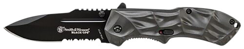 Smith & Wesson Knives SWBLOP3CP Black Ops 3.40" Folding Tanto 4034 SS Blade Aluminum Handle Pocket Clip