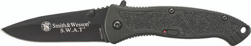 Smith & Wesson SWATMBCP S.W.A.T. 3.20" Folding Knife Black 4034 SS Blade Black Aluminum Handle with Pocket Clip