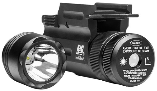 NcStar AQPTFLG Flashlight and Green Laser Combo Black Anodized 150 Lumens Cree LED QD Weaver Mount