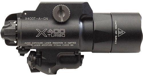 SureFire X400TAGN X400T-A-GN Turbo Black Anodized 650 Lumen White LED Green Laser