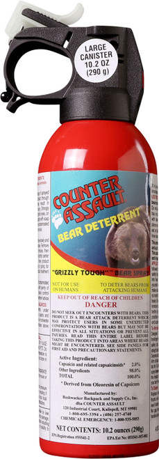 Counter Assault 15067034 Bear Deterrent Pepper Spray 10.20 oz 40 ft Range 8 Second Burst
