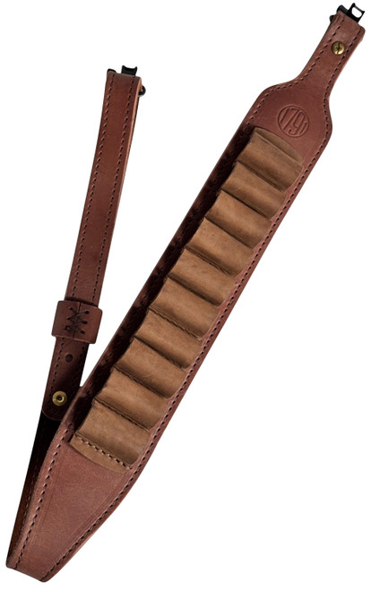 1791 Gunleather HNTAS12BRWA Hunt Ammo Sling Oiled Brown Leather Shotgun Shell Carrier 32-37 in OAL