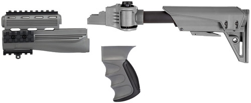 ATI Outdoors S-Force GEN2 Six-Position Side-Folding Gray Polymer Stock with X2 Recoil System for AK-47