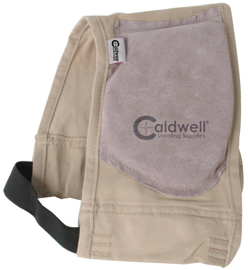 Caldwell Magnum Recoil Shield Tan Cloth with Leather Pad for Rifle Shooting