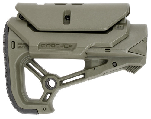 FAB Defense GL-Core CP Buttstock for AR-15/M4 with Adjustable Cheek-Rest OD Green Fiberglass Polymer