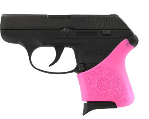 Hogue HandAll Hybrid Grip Sleeve Textured Pink Rubber for Ruger LCP