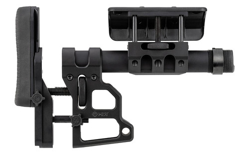 MDT 102856BLK Skeleton Carbine Stock (SCS), Black Aluminum, Adj. Cheekrest & Buttpad, Buffer Tube, QD Sling Mounts