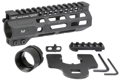 Midwest Industries Combat M-LOK Handguard Black Hardcoat Anodized 6061-T6 Aluminum 6"
