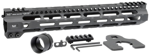 Midwest Industries MIULW12625 Ultralight AR-15 M-LOK Handguard 12.625" Black Hardcoat Anodized Aluminum Picatinny