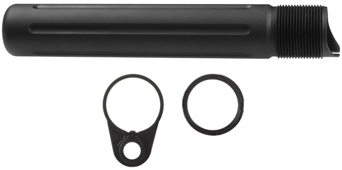 Primary Weapons 4G2BTPB-1F Pistol Buffer Tube with Castle Nut 7075 T-6 Aluminum Black Anodized