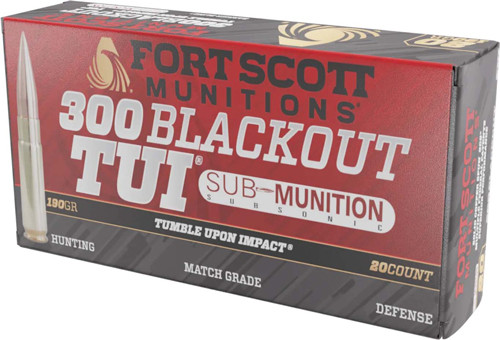 Fort Scott Munitions 300190SCV1SS Tumble Upon Impact (TUI) Solid Copper Spun CS 190 Grain .300 AAC Blackout