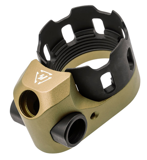 Strike Industries TRIBUS Enhanced Castle Nut & End Plate Flat Dark Earth with 3 QD Mounting Points