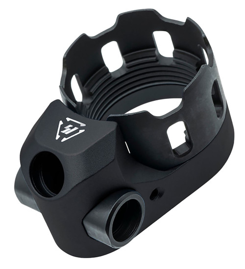 Strike Industries TRIBUS Enhanced Castle Nut & End Plate Black with 3 QD Mounting Points