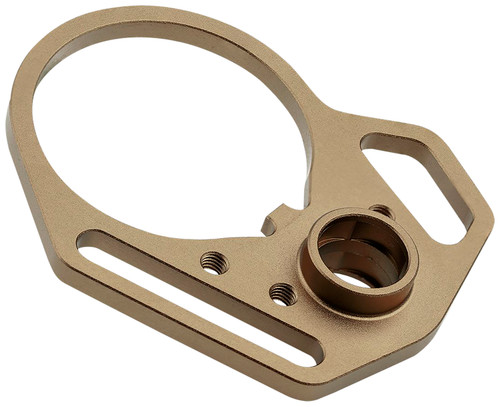 Strike Industries QD End Plate with Hook Attachments & Anti-Rotation Castle Nut, FDE Finish