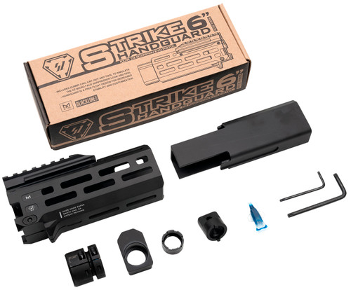 Strike Industries 6" M-LOK Handguard with Faux Suppressor for CZ Scorpion EVO, Black Aluminum