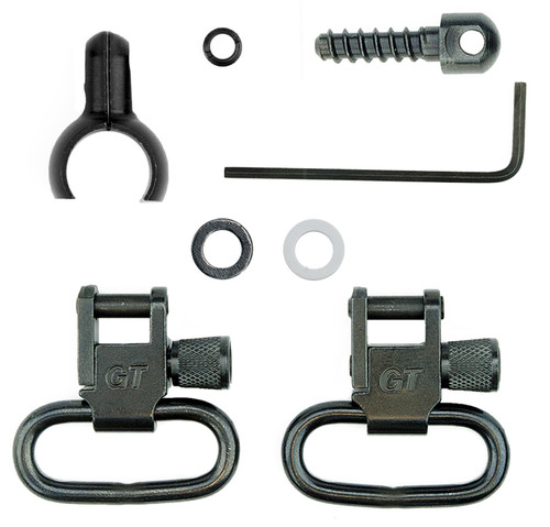 GrovTec GTSW43 Barrel Band Swivel Set 1" Black Steel Rifle .630"-.675" Tube