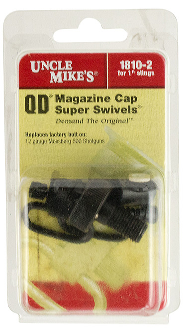 Uncle Mike's 18102 Mag Cap Swivel Set Blued Steel 1" Quick Detach Loop for 12 Gauge Mossberg 500