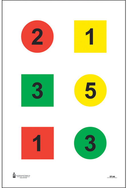 Action Target DT4A100 Training Discretionary Command Circle/Square Paper 23" x 35" Multi-Color 100 Per Box