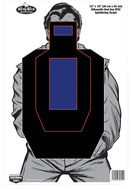 Birchwood Casey 35728 Dirty Bird Silhouette Tagboard Hanging Target 12" x 18" Black/Blue/White 8 Per Pkg