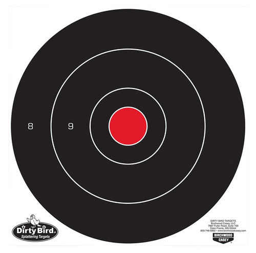 Birchwood Casey 35070 Dirty Bird 12" Bullseye Tagboard Hanging Target Black/Red 100 Per Pkg