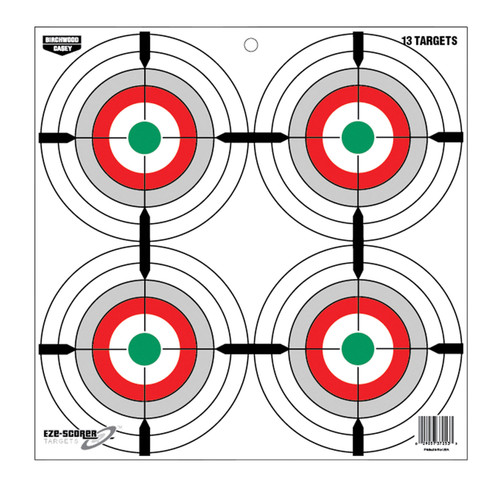 Birchwood Casey 37253 EZE-Scorer 12" Bullseye Paper Hanging Target Multi-Color 13 Per Package