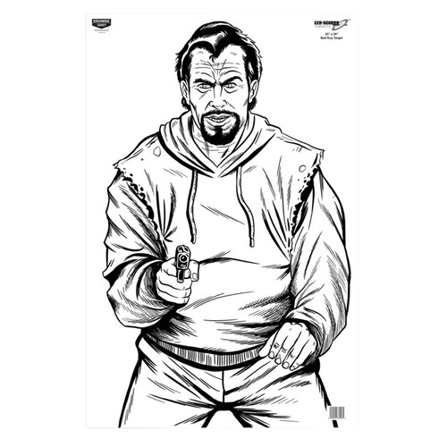 Birchwood Casey 37019 EZE-Scorer Silhouette Paper Hanging Target 23"x35" Black/White 5 Pack