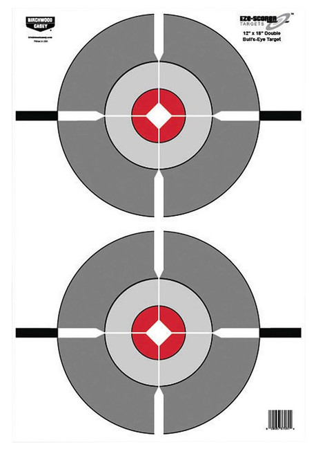 Birchwood Casey 37061 EZE-Scorer Double Bullseye Paper Target 12" x 18" 100 Per Pack