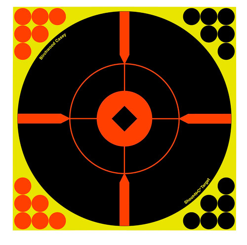 Birchwood Casey 34016 Shoot-N-C Reactive Self-Adhesive Bullseye Paper Target 12" Black/Yellow/Red 100 Pack